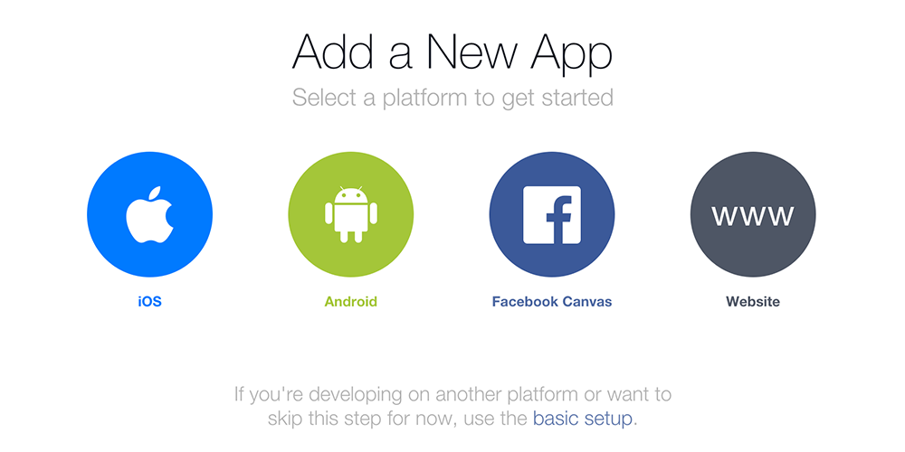 Add a new Facebook App