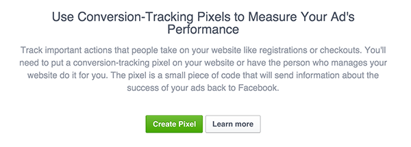 Create a Facebook Pixel