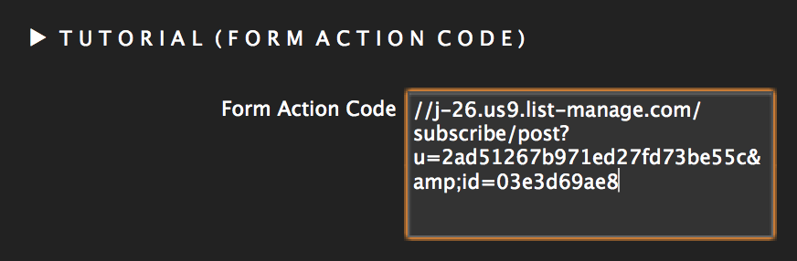 Mailchimp form action code