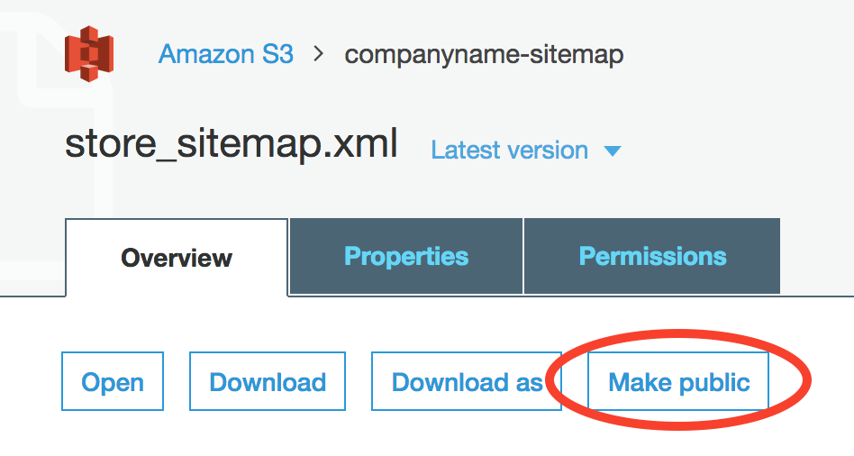 Make your sitemap file public