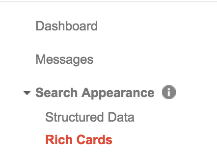 Rich cards can be tracked inside Google Webmaster under Search Appearance