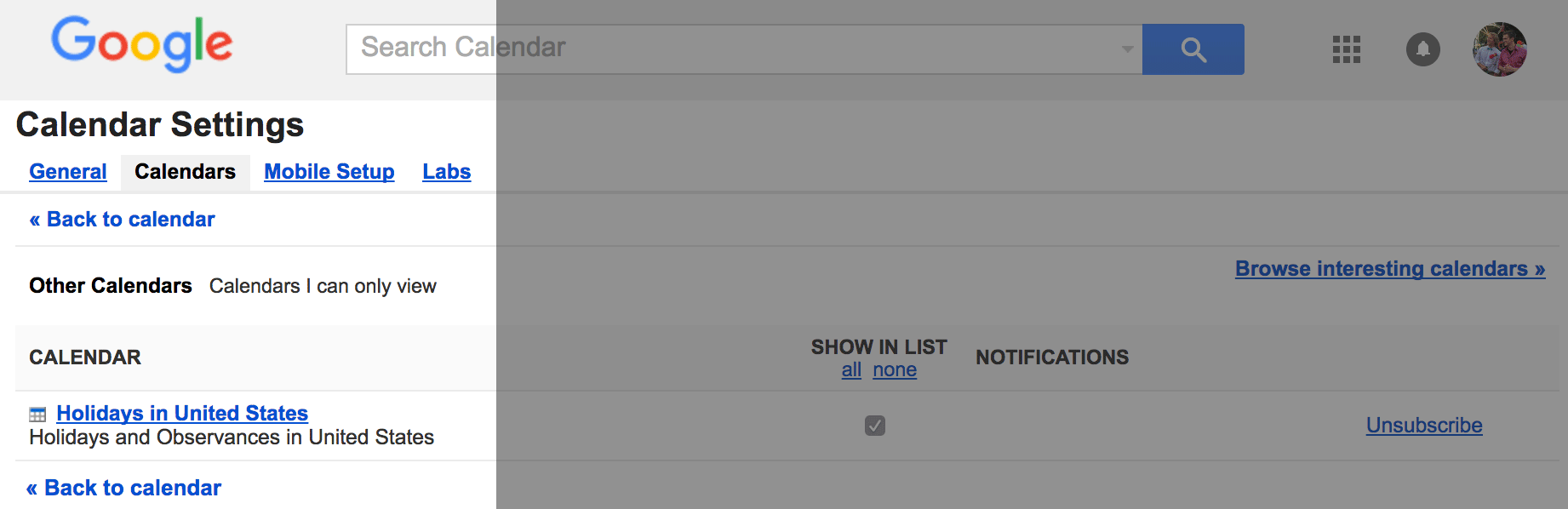 Select the calendar tab and open the calendar you're using for the widget.